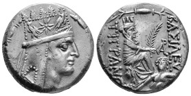 KINGS OF ARMENIA. Tigranes II (95-56). Tetradrachm. Antioch.
Obv: Head right, wearing Armenian tiara.
Rev: BAΣIΛEΩΣ TIΓPANOY.
Tyche of Antioch seat...