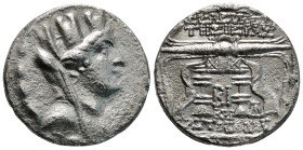 SELEUKIS & PIERIA. Seleukeia Pieria. Tetradrachm (105/4-83/2 BC). Dated CY 13 (97/96 BC).
Obv: Veiled and turreted bust of Tyche right.
Rev: ΣEΛEVKEΩN...