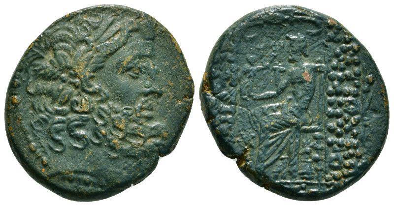 SELEUCIS & PIERIA. Antioch. Ae Tetrachalkon (63-28 BC). Uncertain date.
Obv: Lau...