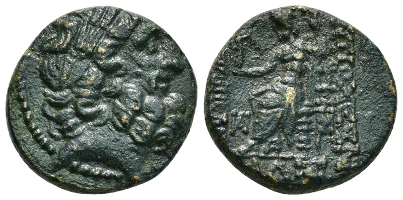 SELEUCIS & PIERIA. Antioch. Ae Tetrachalkon (63-28 BC). Uncertain date.
Obv: Lau...