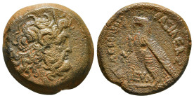 PTOLEMAIC KINGS OF EGYPT. Ptolemy II Philadelphos (285-246 BC). Ae Diobol. Alexandria.
Obv: Laureate head of Zeus right.
Rev: ΠTOΛEMAIOY BAΣIΛEΩΣ.
Eag...