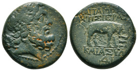 SYRIA. Seleukis and Pieria. Apameia. Ae (1st century BC). Dated year 8 of the Pompeian era (57/6 BC).
Obv: Laureate head of Zeus right.
Rev: ΑΠΑΜΕΙΩΝ ...