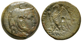 PTOLEMAIC KINGS OF EGYPT. Ptolemy I Soter (305-282 BC). Ae Obol. Alexandreia.
Obv: Diademed head of the deified Alexander right, wearing elephant skin...