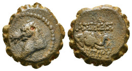 SELEUKID KINGDOM. Demetrios I Soter (162-150 BC). Serrate Ae. Antioch on the Orontes.
Obv: Head of horse left.
Rev: BAΣIΛEΩΣ / ΔHMHTPIOY.
Head of elep...