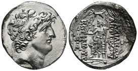 SELEUKID KINGDOM. Antiochos IX Eusebes Philopator (Kyzikenos) (114/3-95 BC). Tetradrachm. Antioch on the Orontes.
Obv: Diademed head right.
Rev: ΒΑΣΙΛ...