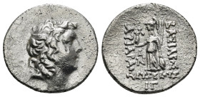 KINGS OF CAPPADOCIA. Drachm. Eusebeia
Obv: Diademed head right.
Rev: ΒΑΣΙΛΕΩΣ / APIAPAΘOY
Athena standing left, holding Nike and spear, and resting ha...