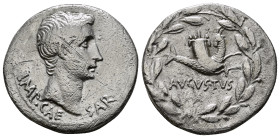 AUGUSTUS (27 BC-14 AD). Cistophorus. Ephesus.
Obv: IMP CAESAR.
Bare head right.
Rev: AVGVSTVS.
Capricorn right, head left, bearing cornucopia on back;...