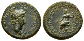 PHRYGIA. Acmonea. Nero (54-68). Ae.
Obv: NEPWNA CЄBACTON AKMONЄIC.
Laureate head right with aegis; caduceus below.
Rev: CЄPOVHNIOV KAΠITWNOC KAI IOYΛI...