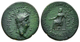 PHRYGIA. Acmonea. Nero (54-68). Ae.
Obv: NEPWNA CЄBACTON AKMONЄIC.
Laureate head right with aegis; caduceus below.
Rev: CЄPOVHNIOV KAΠITWNOC KAI IOYΛI...