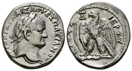 SELEUCIS & PIERIA. Antioch. Vespasian (69-79). Tetradrachm. Dated RY 4 (AD 71/2).
Obv: ΑΥΤΟΚΡΑΤ ΚΑΙΣΑ ΟΥΕΣΠΑΣΙΑΝΟΥ.
Laureate head right.
Rev: ΕΤΟΥΣ Δ ...