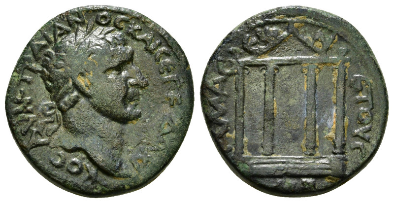 PONTOS. Amaseia. Trajan (98-117). Ae.
Obv: AY NE TPAIANOC KAI CE ΓEP ΔAKIKOC.
La...