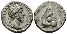 CAPPADOCIA. Caesarea. Marcus Aurelius (161-180). Didrachm.
Obv: AYTOKP ANTωNЄINOC CЄB.
Bare head right.
Rev: YΠATOC Γ.
Mount Argaeus with trees; on su...