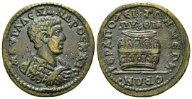 Hieropolis. Severus Alexander caesar, 221-222. 12,02 g - 30,14 mm Æ [M AV A] ΛEΞANΔPOC KAIC Bareheaded, draped and cuirassed bust r. Rev. IEPAΠOΛ – EI...