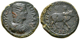 Cappadocia , Tyana. Julia Domna (mother of Caracalla) Æ 16,90 g - 28,10 mm RY 16 of Caracalla = AD 212/3. IOVΛ ΔOMNA AVΓ, draped bust to right / ANT K...