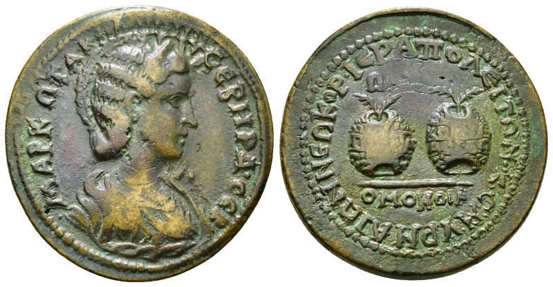 PHRYGIA. Hierapolis . Otacilia Severa AD 244-249. 13,42 g - 30,01 mm Homonoia is...
