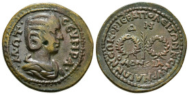 PHRYGIA. Hierapolis. Otacilia Severa (Augusta, 244-249). Ae. Homonoia issue with Ephesus.
Obv: M ΩT CЄVHPA.
Draped bust right, wearing stephane.
Rev: ...