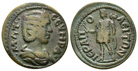 PHRYGIA. Hierapolis. Otacilia Severa (Augusta, 244-249). Ae. 5,72 g - 23,41 mm
Obv: M ΩT CЄBHPA.
Draped and diademed bust right. Rev: IЄPAΠOΛЄITΩN. 

...