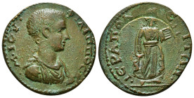 PHRYGIA, Hierapolis. Philip II. As Caesar, AD 244-247. Æ 13,18 g - 29,02 mm Bareheaded, draped, and cuirassed bust right / Apollo standing right, hold...