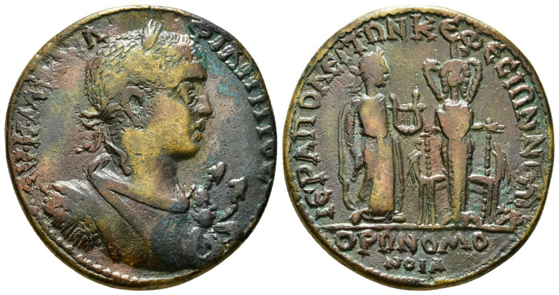 PHRYGIA. Hierapolis. Homonoia with Ephesus. Philip II (247-249). Ae.
Obv: AV K M...