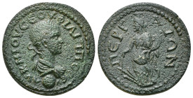 PAMPHYLIA, Perge. Philip II. AD 247-249. Æ 7,92 g - 24,55 mm Laureate, draped, and cuirassed bust right / Tyche Soterios (Fortuna Redux) standing left...