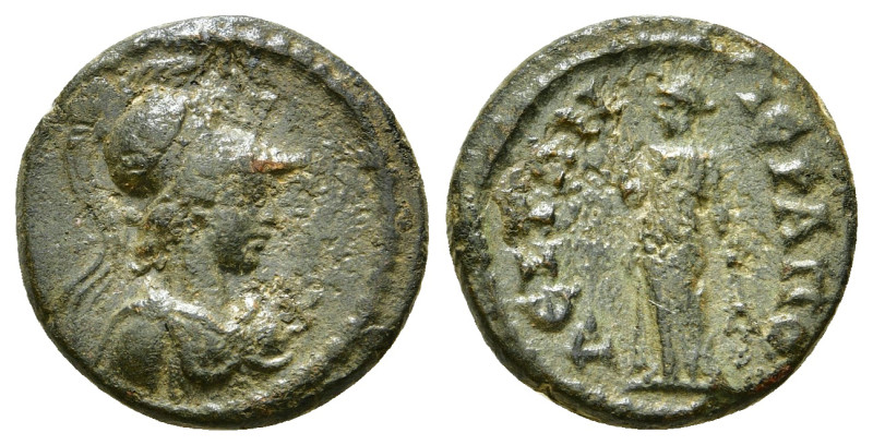 PHRYGIA. Hierapolis. Pseudo-autonomous. Ae (2nd-3rd century AD).
Obv: Helmeted a...