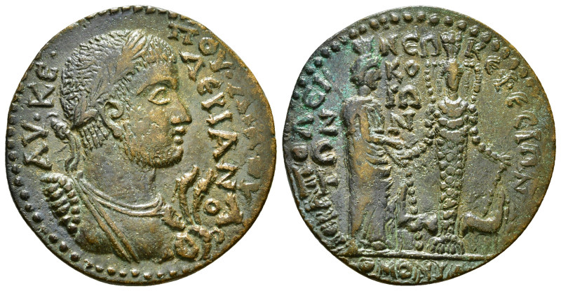 PHRYGIA. Hierapolis. Valerian I (253-260). Ae. Homonoia issue with Ephesus.
Obv:...