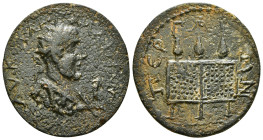 PAMPHYLIA. Perge. Gallienus (253-268). Ae 10 Assaria
Obv: ΑVΤ ΚΑΙ ΠΟ ΛΙ ΓΑΛΛΙΗΝΟ CЄΒ. Laureate, draped and cuirassed bust right; I (mark of value) to ...