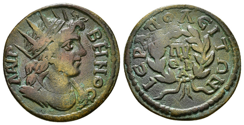 PHRYGIA. Hierapolis. Pseudo-autonomous. Time of Elagabalus (218-222). Ae.
Obv: Λ...