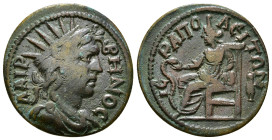 PHRYGIA. Hierapolis. Pseudo-autonomous. Time of the Antonines (138-192). Ae.
Obv: ΛAIPBHNOC.
Turreted and draped bust of Apollo Lairbenos right.
Rev: ...
