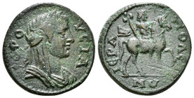 PHRYGIA. Hierapolis. Pseudo-autonomous (2nd-3rd centuries). Ae. Obv: ΓЄΡΟVСΙΑ. Laureate, veiled and draped bust of Gerousia right. Rev: ΙЄΡΑΠΟΛЄΙΤΩΝ. ...