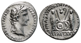 AUGUSTUS (27 BC-14 AD). Denarius. Lugdunum.
Obv: CAESAR AVGVSTVS DIVI F PATER PATRIAE.
Laureate head right.
Rev: C L CAESARES AVGVSTI F COS DESIG PRIN...