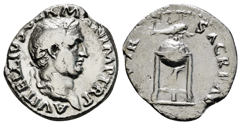 VITELLIUS (69). Denarius. Rome.
Obv: A VITELLIVS GERM IMP AVG TR P.
Laureate hea...