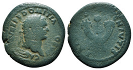 VESPASIAN, 69-79 AD. AE, Semis. Rome.
Obv: IMP CAESAR VESPASIAN AVGVST.
Laureate head of Vespasian, right.
Rev: PON MAX TR P P P COS VIII CENS / S-C
W...