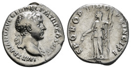 TRAJAN (98-117). Denarius. Rome.
Obv: IMP TRAIANO AVG GER DAC P M TR P COS VI P P.
Laureate bust right, with slight drapery.
Rev: S P Q R OPTIMO PRINC...