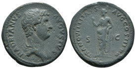 Roman Imperial
Hadrian, AD 117-138. Æ Dupondius. Rome.
Obv: HADRIANVS AVGVSTVS P P. Head of Hadrian, laureate, right.
Rev: TRANQVILLITAS AVG, COS III ...