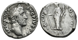 ANTONINUS PIUS (138-161). Denarius. Rome.
Obv: ANTONINVS AVG PIVS P P.
Laureate head right.
Rev: TR POT COS IIII / LIB IIII.
Liberalitas standing left...