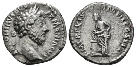 MARCUS AURELIUS (161-180). Denarius. Contemporary imitation of Rome.
Obv: ANTONINVS AVG ARMENIACVS.
Laureate head right.
Rev: PM TR IX IX IMP II COS I...