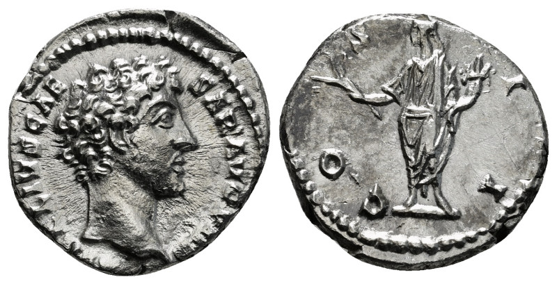 MARCUS AURELIUS (Caesar, 139-161). Denarius. Rome.
Obv: AVRELIVS CAESAR AVG PII ...