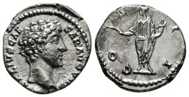 MARCUS AURELIUS (Caesar, 139-161). Denarius. Rome.
Obv: AVRELIVS CAESAR AVG PII F.
Bare head right, wearing slight beard.
Rev: COS II.
Honos standing ...