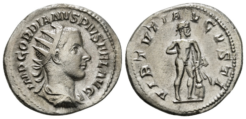 GORDIAN III (238-244). Antoninianus. Rome.
Obv: IMP GORDIANVS PIVS FEL AVG.
Radi...