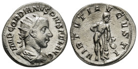 GORDIAN III (238-244). Antoninianus. Rome.
Obv: IMP GORDIANVS PIVS FEL AVG.
Radiate, draped and cuirassed bust right.
Rev: VIRTVTI AVGVSTI.
The Farnes...