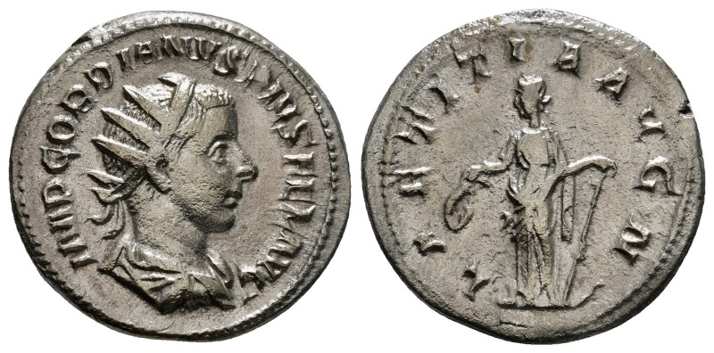 GORDIAN III (238-244). Antoninianus. Rome.
Obv: IMP GORDIANVS PIVS FEL AVG.
Radi...