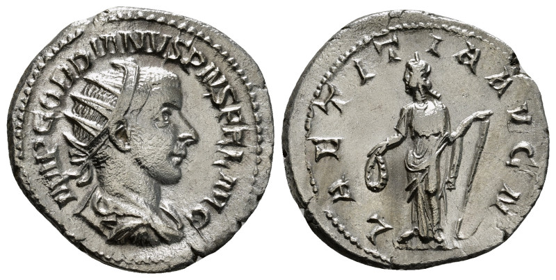 GORDIAN III (238-244). Antoninianus. Rome.
Obv: IMP GORDIANVS PIVS FEL AVG.
Radi...