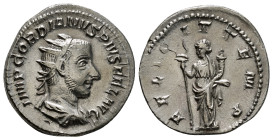 GORDIAN III (238-244). Antoninianus. Rome.
Obv: IMP GORDIANVS PIVS FEL AVG.
Radiate, draped and cuirassed bust right.
Rev: FELICITAS TEMPORVM.
Felicit...