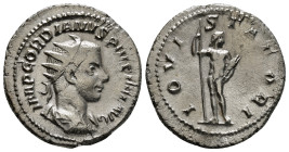 GORDIAN III (238-244). Antoninianus. Rome.
Obv: IMP GORDIANVS PIVS FEL AVG.
Radiate, draped and cuirassed bust right.
Rev: IOVI STATORI.
Jupiter stand...