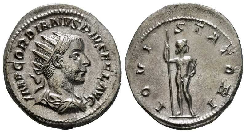 GORDIAN III (238-244). Antoninianus. Rome.
Obv: IMP GORDIANVS PIVS FEL AVG.
Radi...