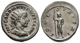 GORDIAN III (238-244). Antoninianus. Rome.
Obv: IMP GORDIANVS PIVS FEL AVG.
Radiate, draped and cuirassed bust right.
Rev: IOVI STATORI.
Jupiter stand...