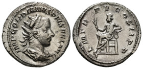 GORDIAN III (238-244). Antoninianus. Rome.
Obv: IMP GORDIANVS PIVS FEL AVG.
Radiate, draped and cuirassed bust right.
Rev: P M TR P IIII COS II P P.
A...