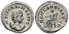 OTACILIA SEVERA (Augusta, 244-249). Antoninianus. Rome.
Obv: M OTACIL SEVERA AVG.
Draped bust right, wearing stephane and set upon crescent.
Rev: CONC...