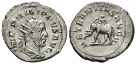 PHILIP I 'THE ARAB' (244-249). Antoninianus. Rome.
Obv: IMP PHILIPPVS AVG.
Radiate, draped and cuirassed bust right.
Rev: AETERNITAS AVGG.
Elephant wa...